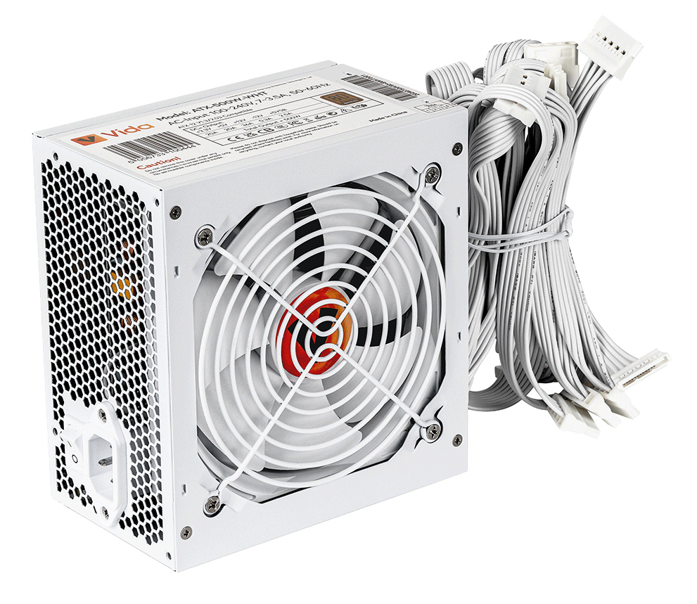 VIDA ATX-500W-WHT power supply unit 20+4 pin ATX White – image 4