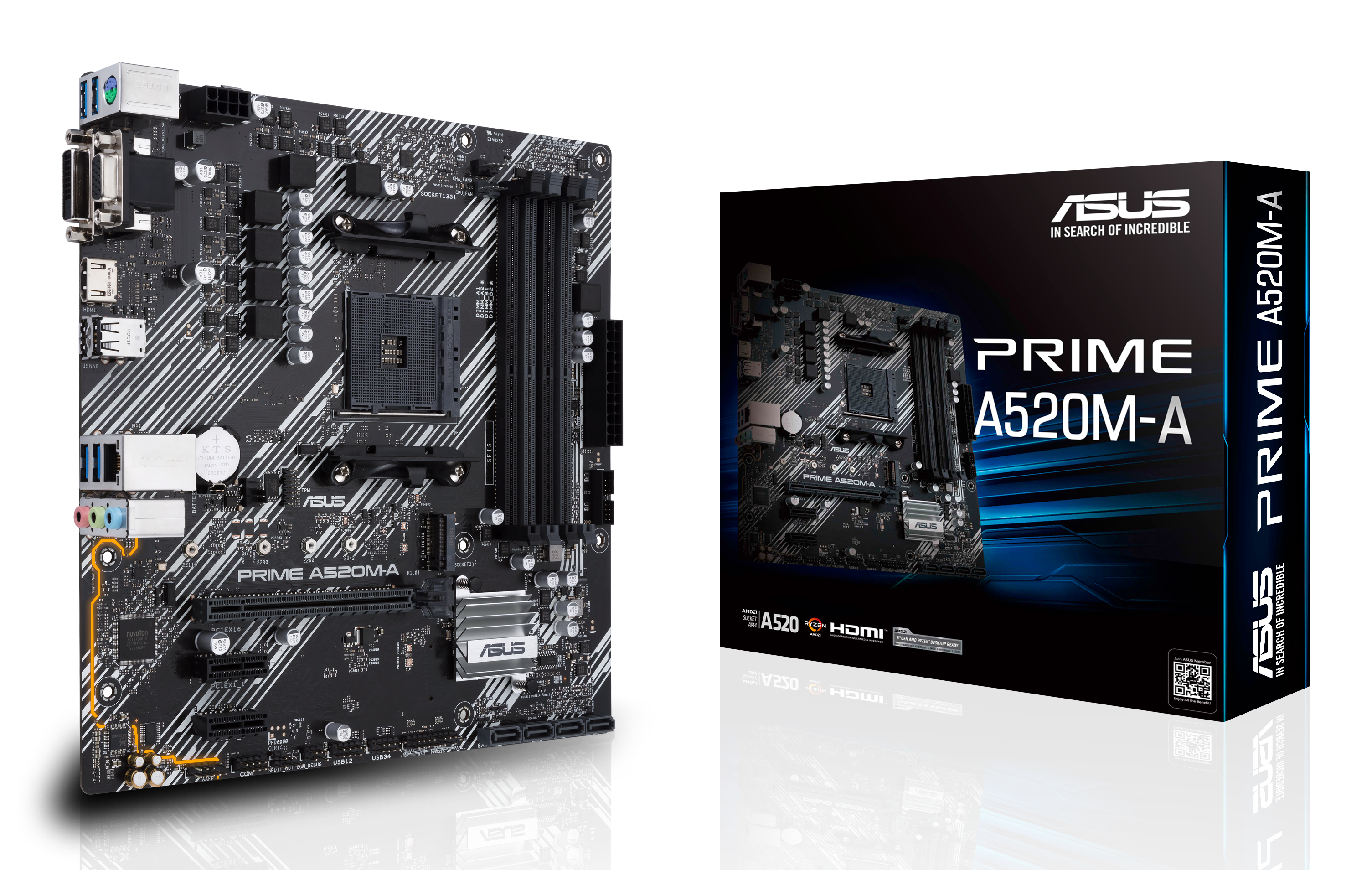 Tarjeta Madre ASUS PRIME A520M-A II/CSM - Socket AM4 - 4xDDR4 - 2133/3200/4800(OC) MHz - HDMI - VGA - DisplayPort - USB 2.0/3.2 - Micro ATX - PRIME A520M-A II/CSM