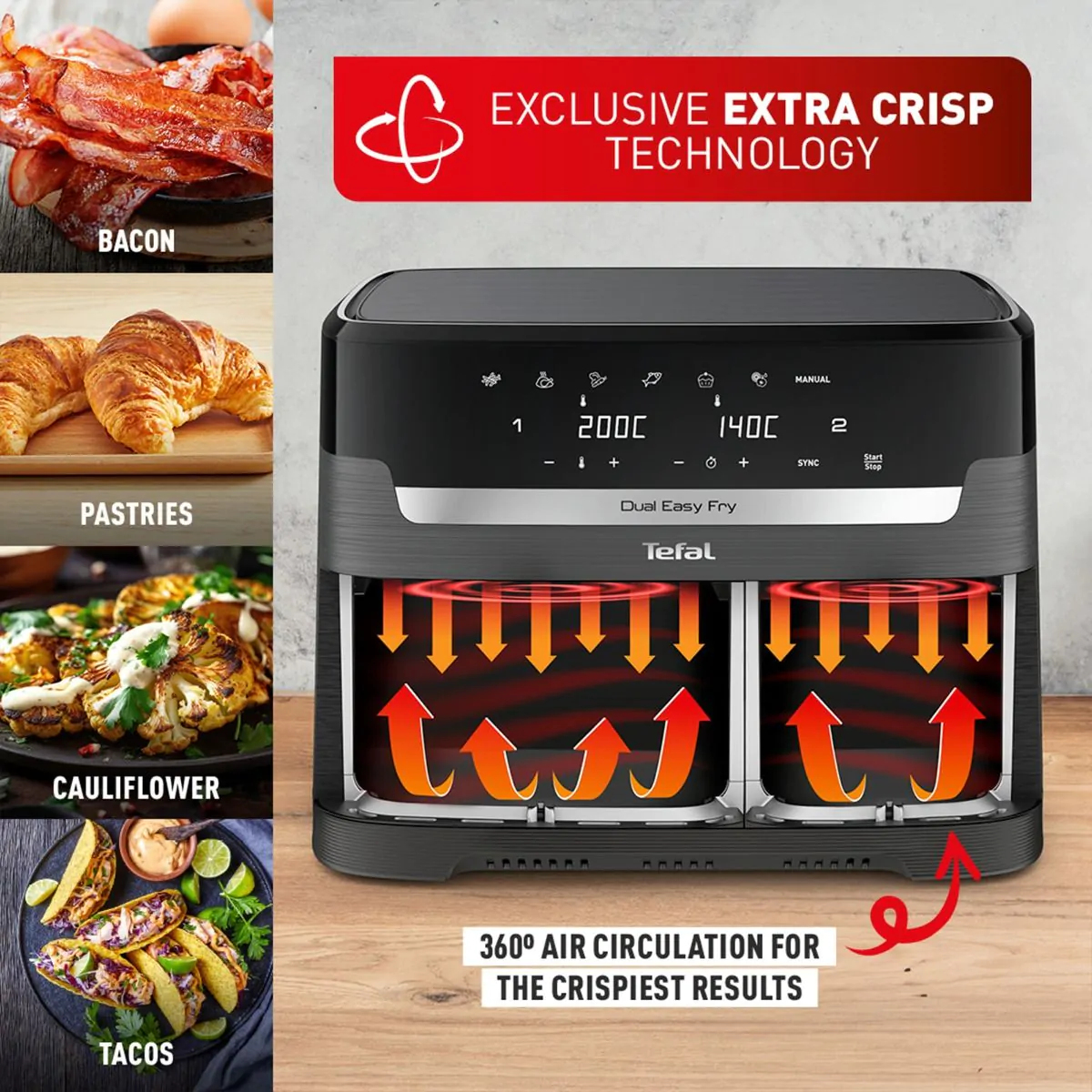 Tefal Easy Fry Dual XXL EY942HG0 Double – image 7