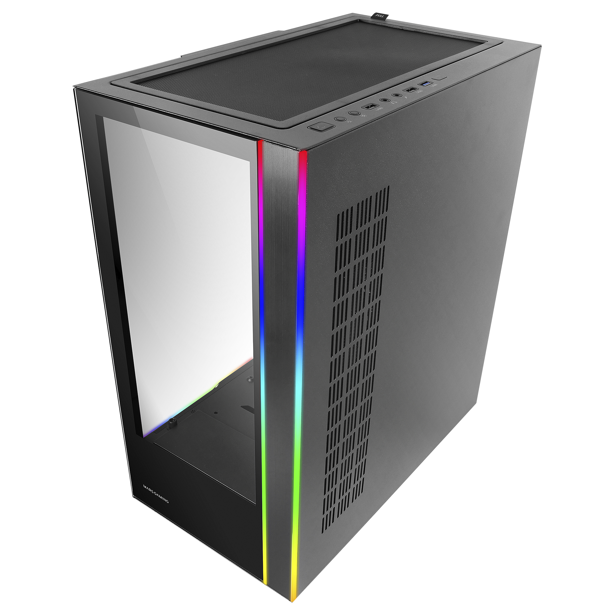 Mars Gaming MC-ULTRA Black Custom XXL E-ATX Gaming Tower Dual ARGB LED Stripes Dual Tempered Glass Windows Dual Vertical Camera Structure – image 4
