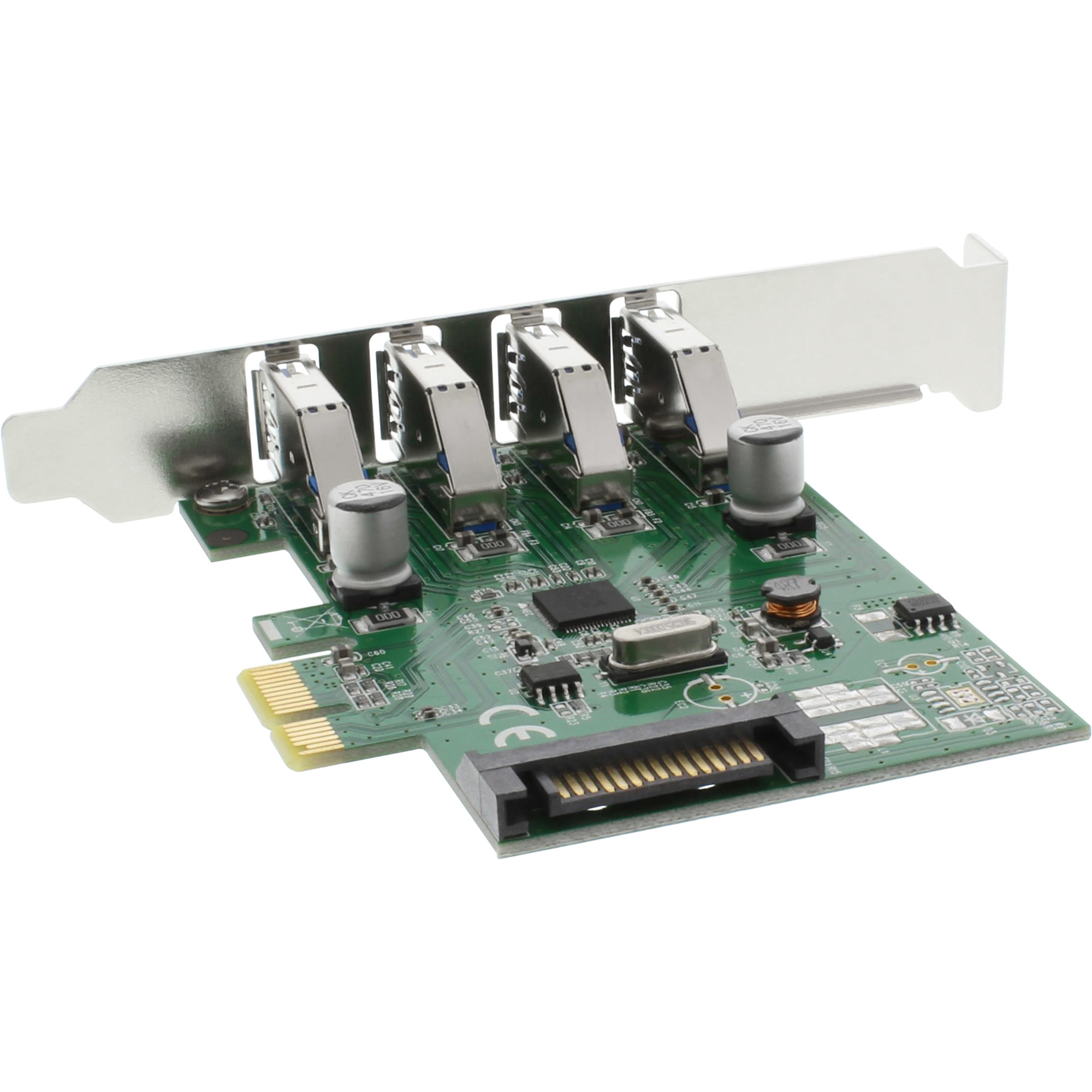 InLine USB 3.0 4 Port Host Controller PCIe incl LP Bracket and 4 Pin Aux. Power – image 2