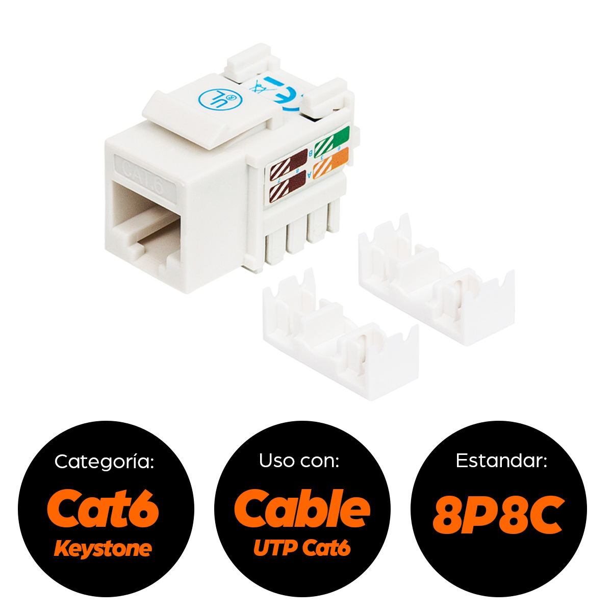 KeyStone Jack RJ45 Cat6 Intellinet 210591, Color Blanco