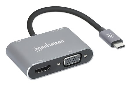 Manhattan USB-C Dock/Hub, Ports (x4): HDMI, USB-A, USB-C and VGA, with Power Delivery (PD) – image 4