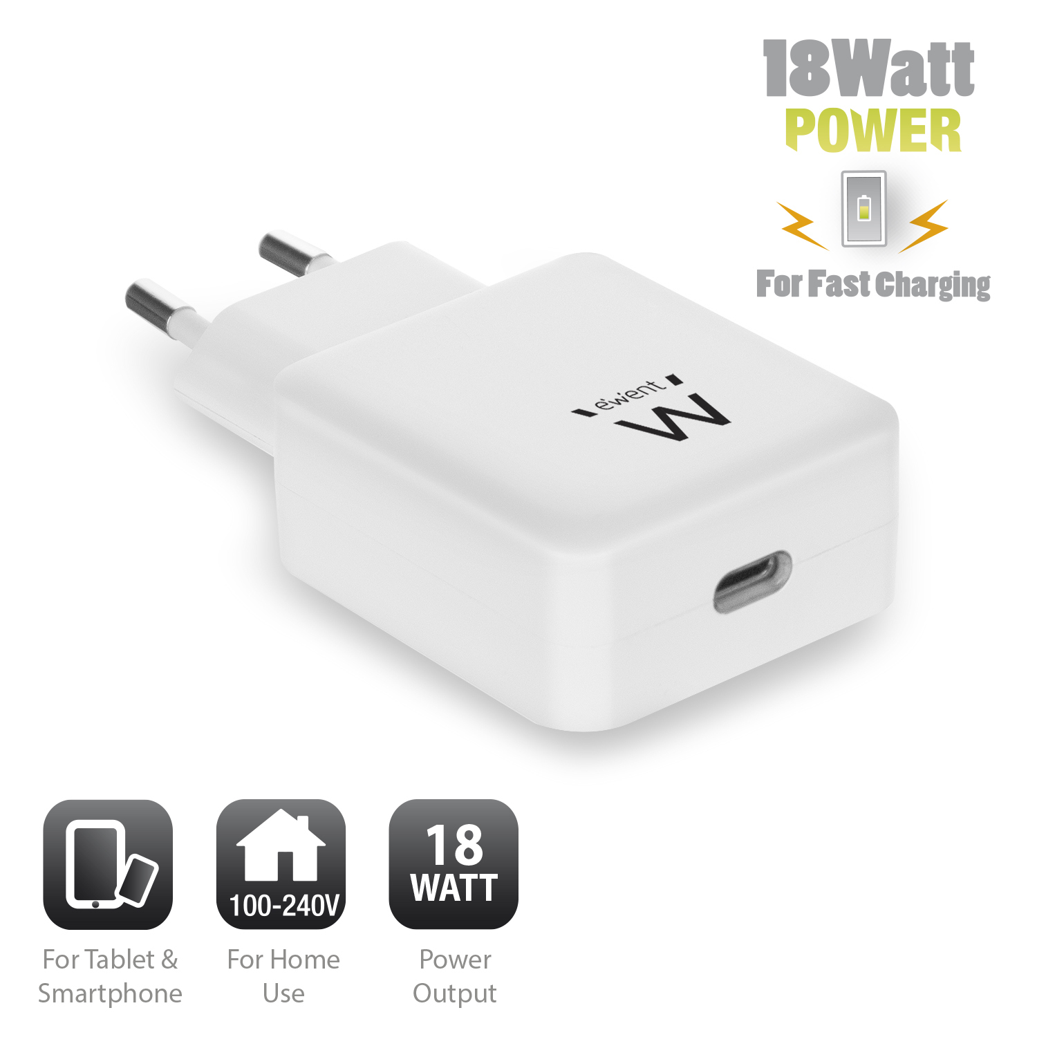 Ewent EW1315 mobile device charger Smartphone, Tablet White AC Indoor – image 2