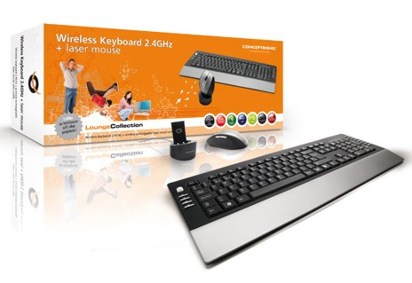 Conceptronic Wireless UK Keyboard 2.4GHz + Laser mouse – image 2