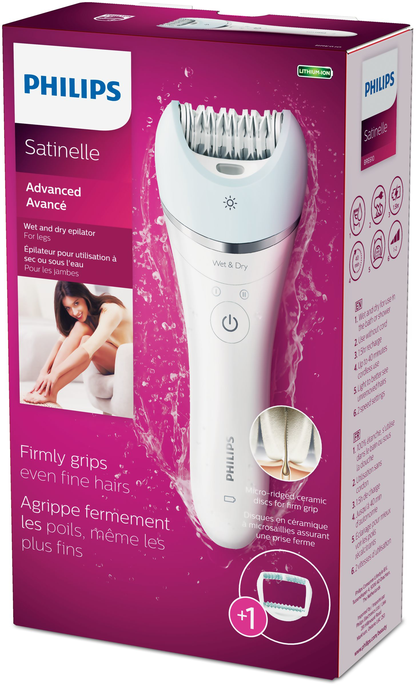 Philips Satinelle Advanced BRE610/01 epilator 32 tweezers Green, White – image 2