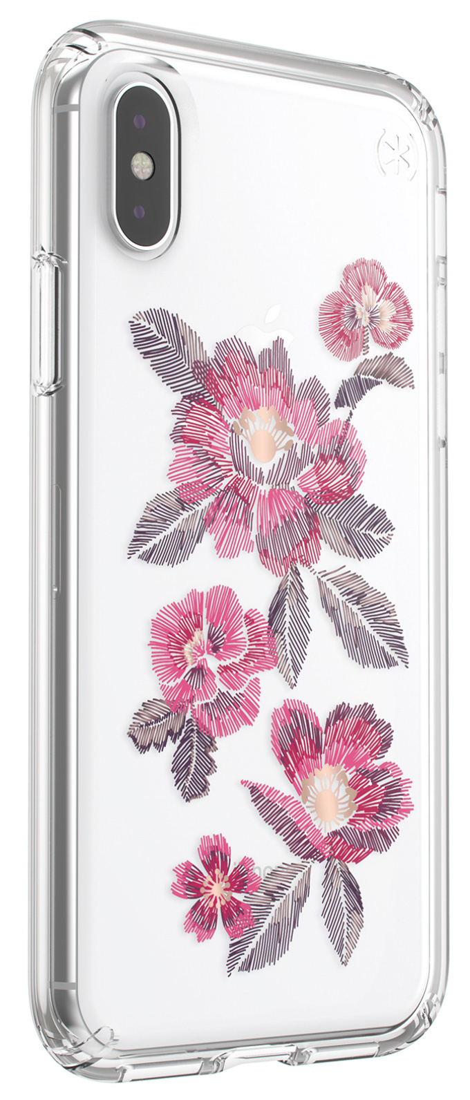 Speck Presidio Clear + Print Apple iPhone X/XS Embroideredfloral Fuchsia/Clear – image 2