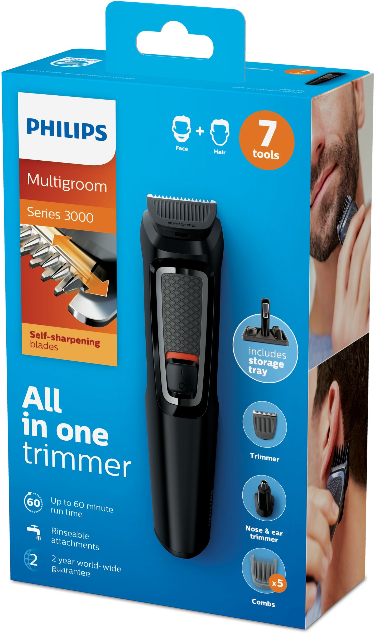 Philips MULTIGROOM Series 3000 MG3721/15 hair trimmers/clipper Black Nickel-Metal Hydride (NiMH) – image 2