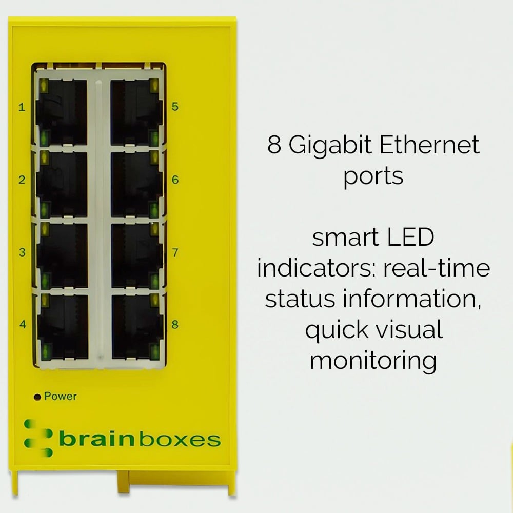 Brainboxes Industrial 8 Port Gigabit Ethernet Switch – image 4