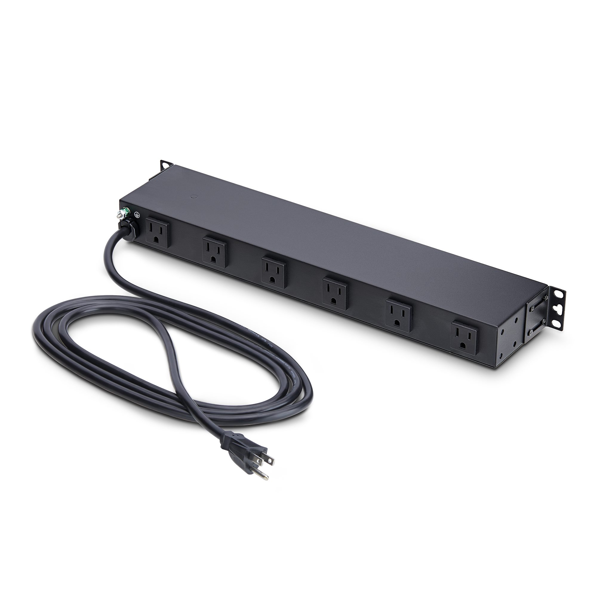 StarTech.com 12-Outlet Rackmount PDU, 1U Server Power Strip with Wide-Spaced Right-Angle Ports, Mounted Power Distribution Unit for 19-Inch Racks and Cabinets – image 2