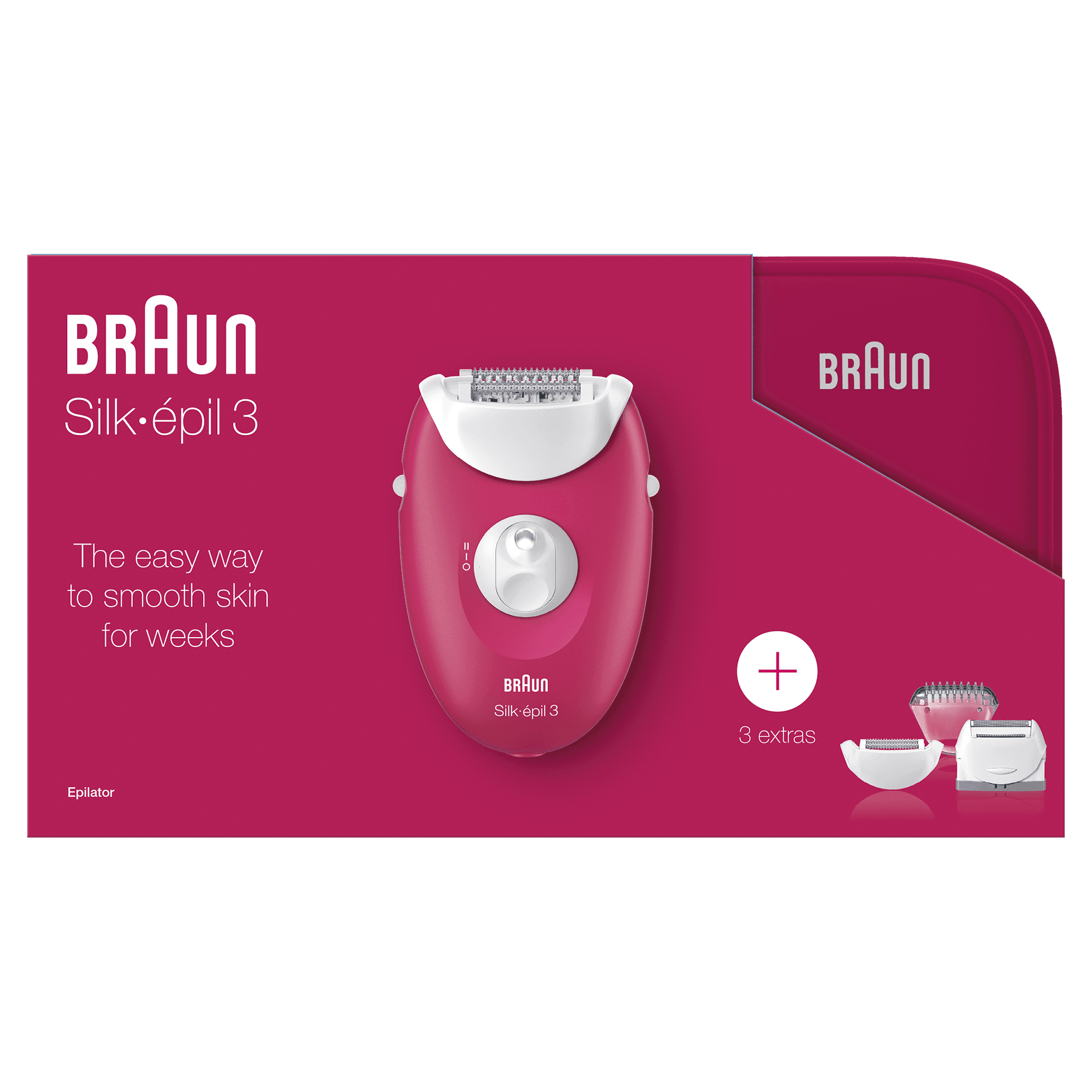Braun Silk-épil 3 81677778 epilator 20 tweezers White, Pink – image 2