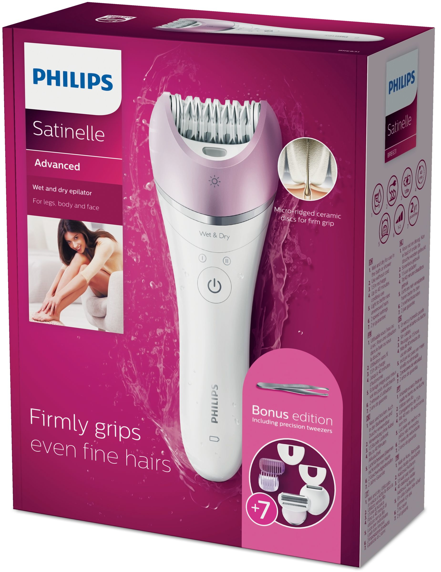 Philips Satinelle Advanced BRE631/00 epilator 1 tweezers Violet, White – image 2