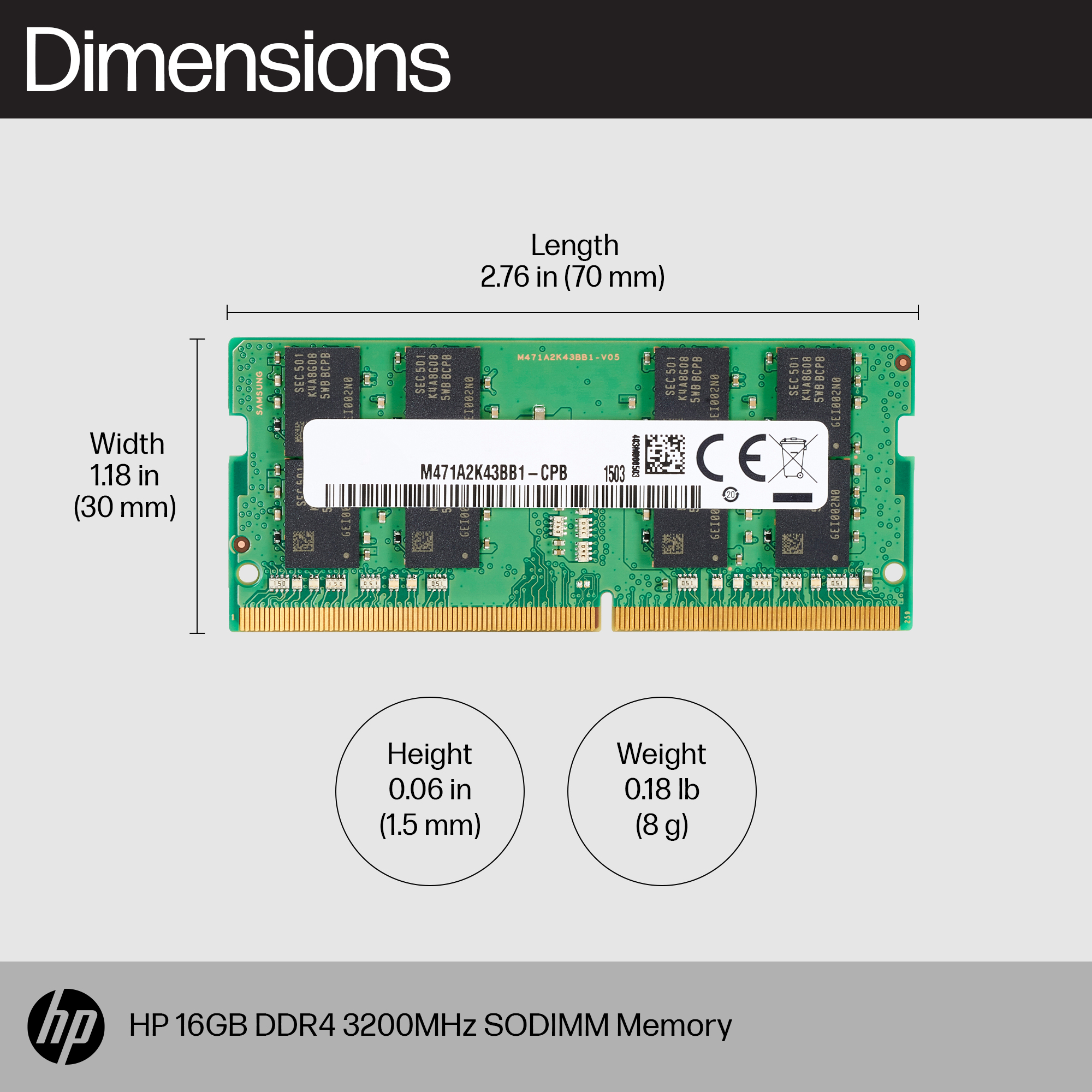 HP 16GB DDR4 3200 SODIMM Memory – image 2