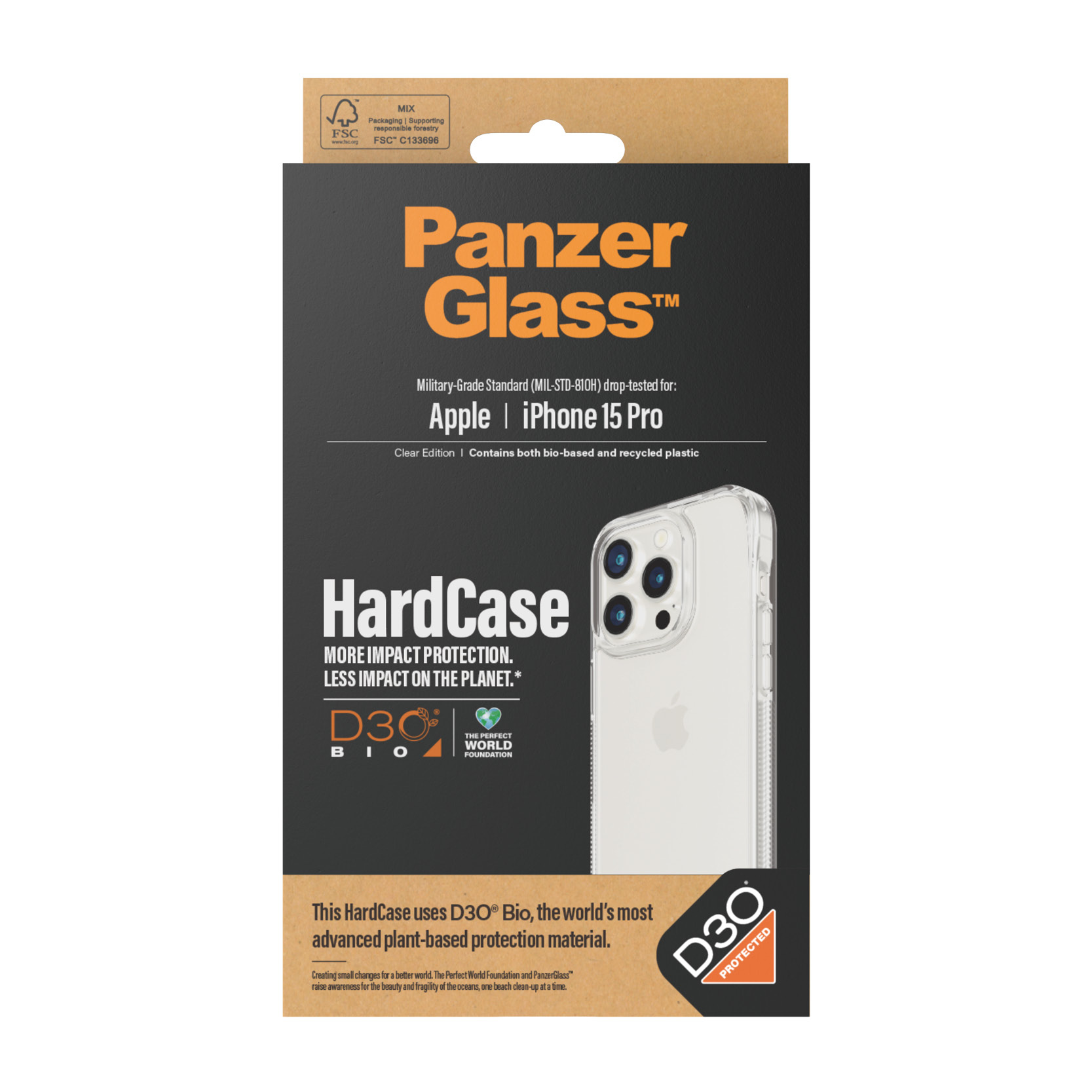 PanzerGlass® HardCase Transparent w. D3O® iPhone 15 Pro – image 3