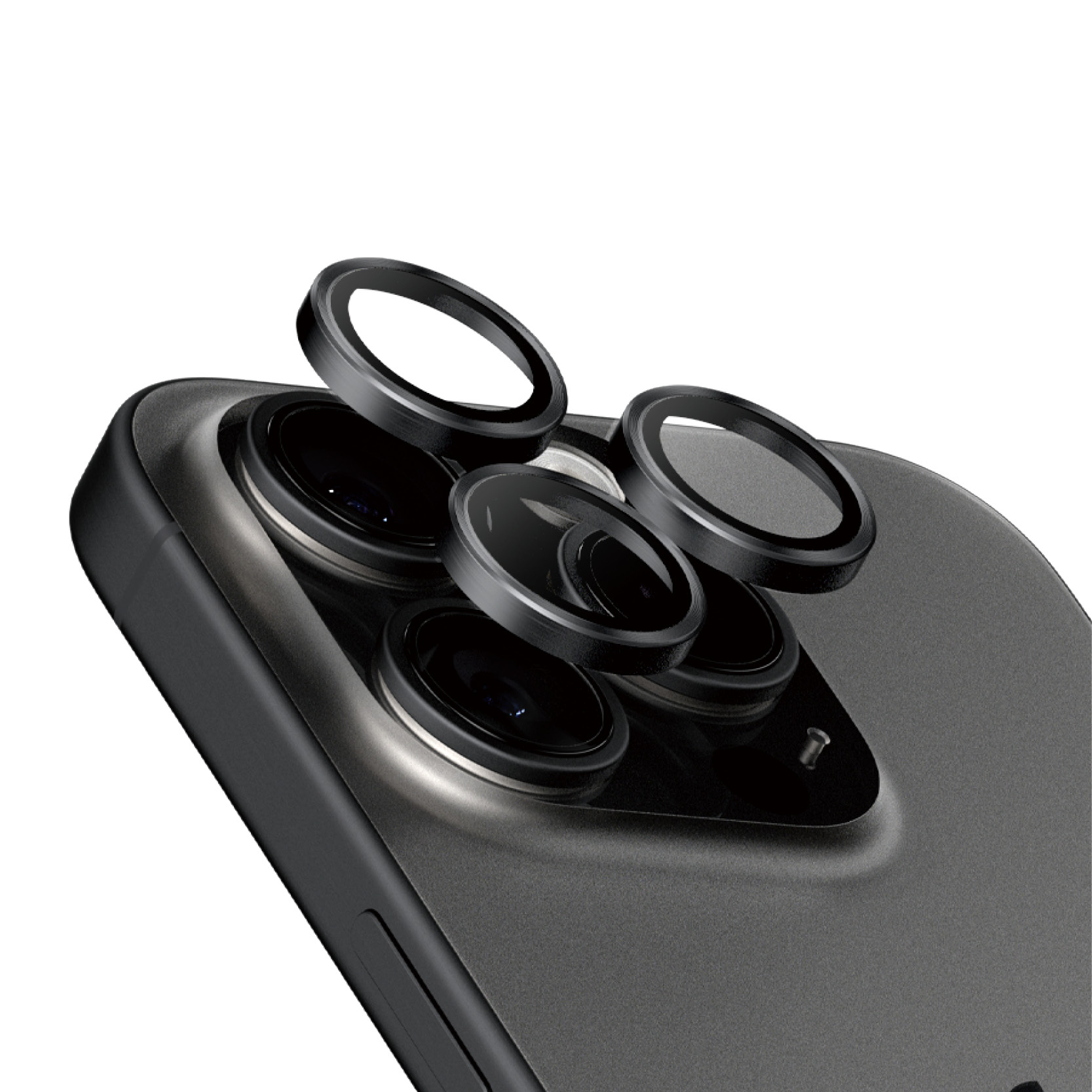 PanzerGlass ® Hoops® Black Titanium Camera Lens Protector iPhone 15 Pro | 15 Pro Max Selge ekraanikaitse Apple 1 tk