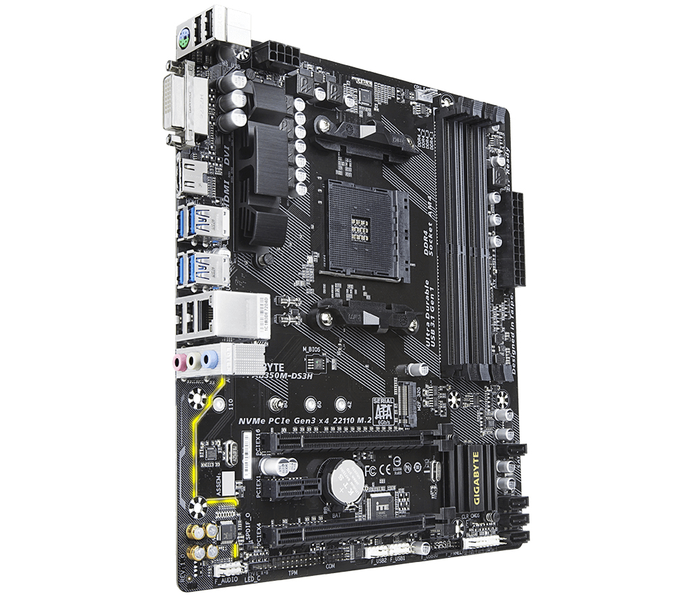 GIGABYTE GA-AB350M-DS3H motherboard AMD X370 Socket AM4 micro ATX – image 3