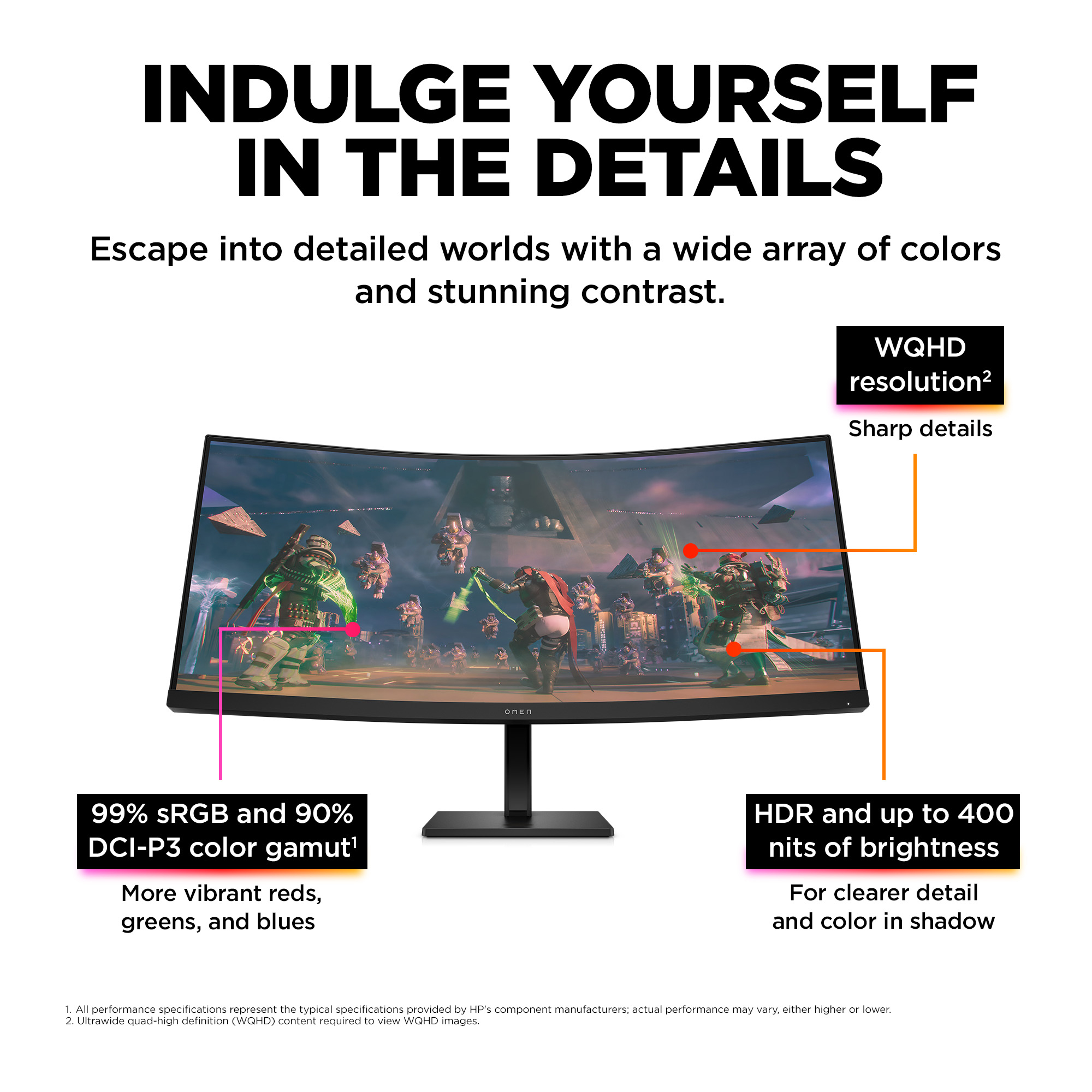 HP OMEN by HP 34 inch WQHD 165Hz Curved Gaming Monitor - OMEN 34c – image 8