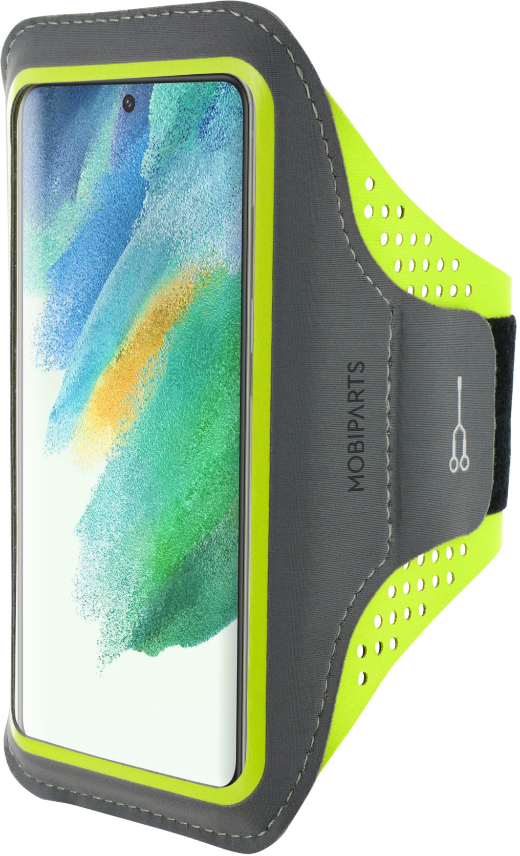 Mobiparts Comfort Fit Sport Armband Samsung Galaxy S21 FE (2022) Neon Green – image 1