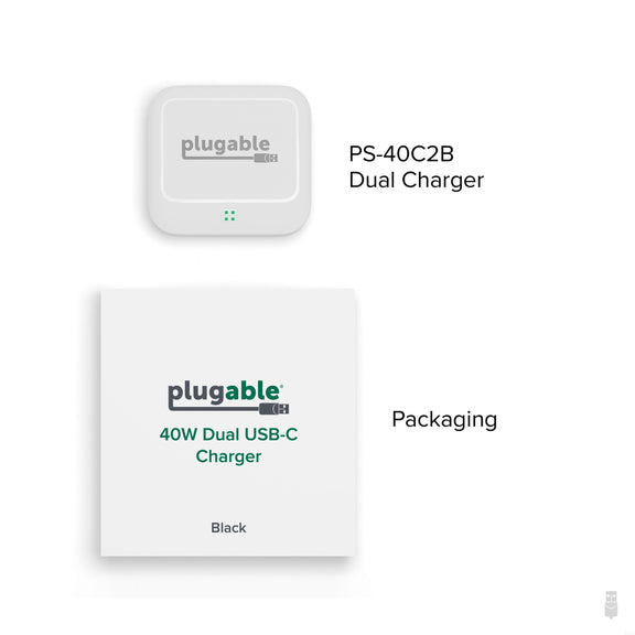 Plugable Technologies PS-40C2W mobile device charger Universal White AC Fast charging Indoor – image 8