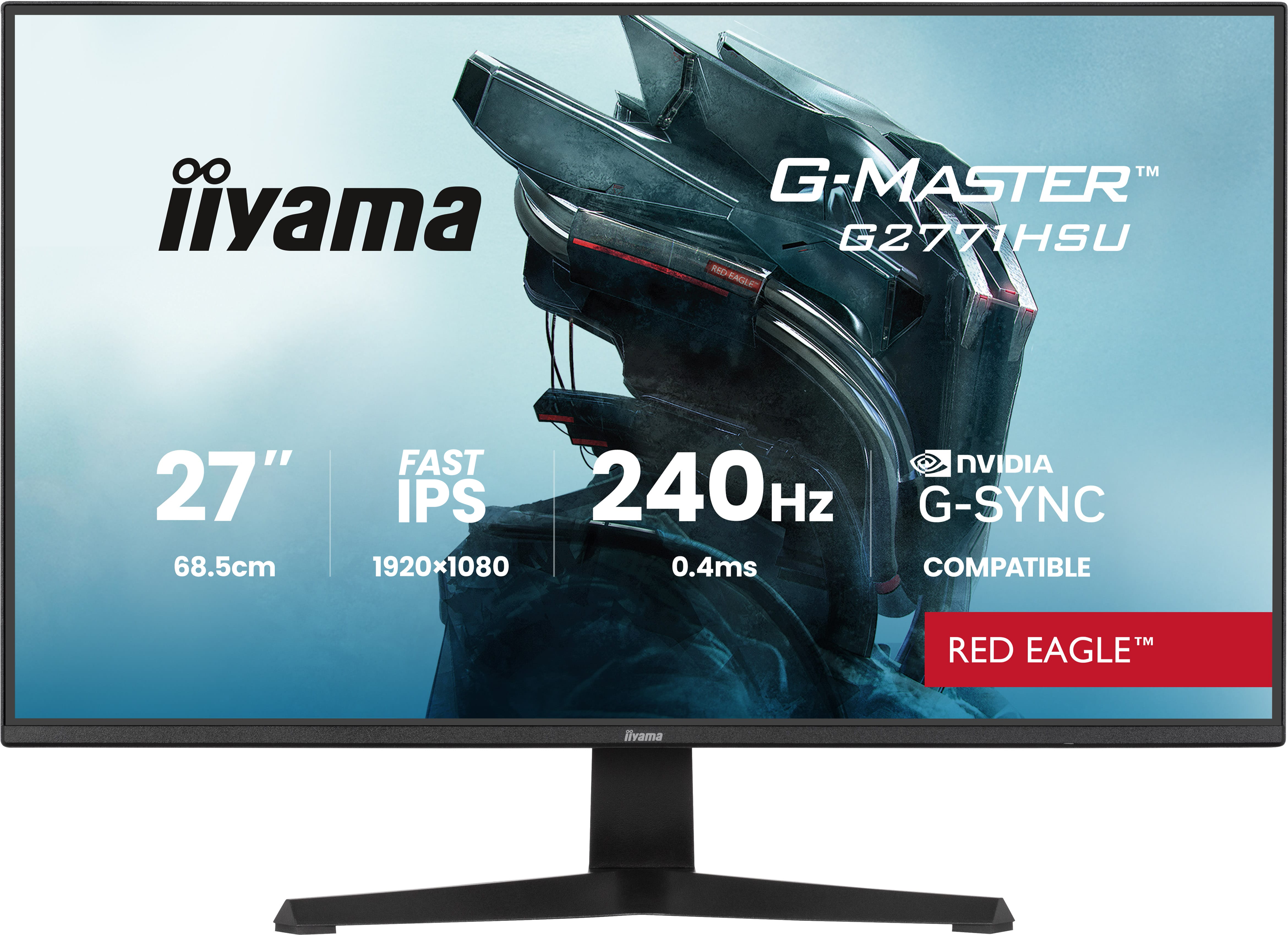 iiyama G-MASTER Red Eagle G2771HSU-B1 - LED monitor - gaming - 27" - 1920 x 1080 Full HD (1080p) @ 240 Hz - Fast IPS - 350 cd/m� - 1000:1 - 0.4 ms - HDMI, DisplayPort - speakers - black, matte