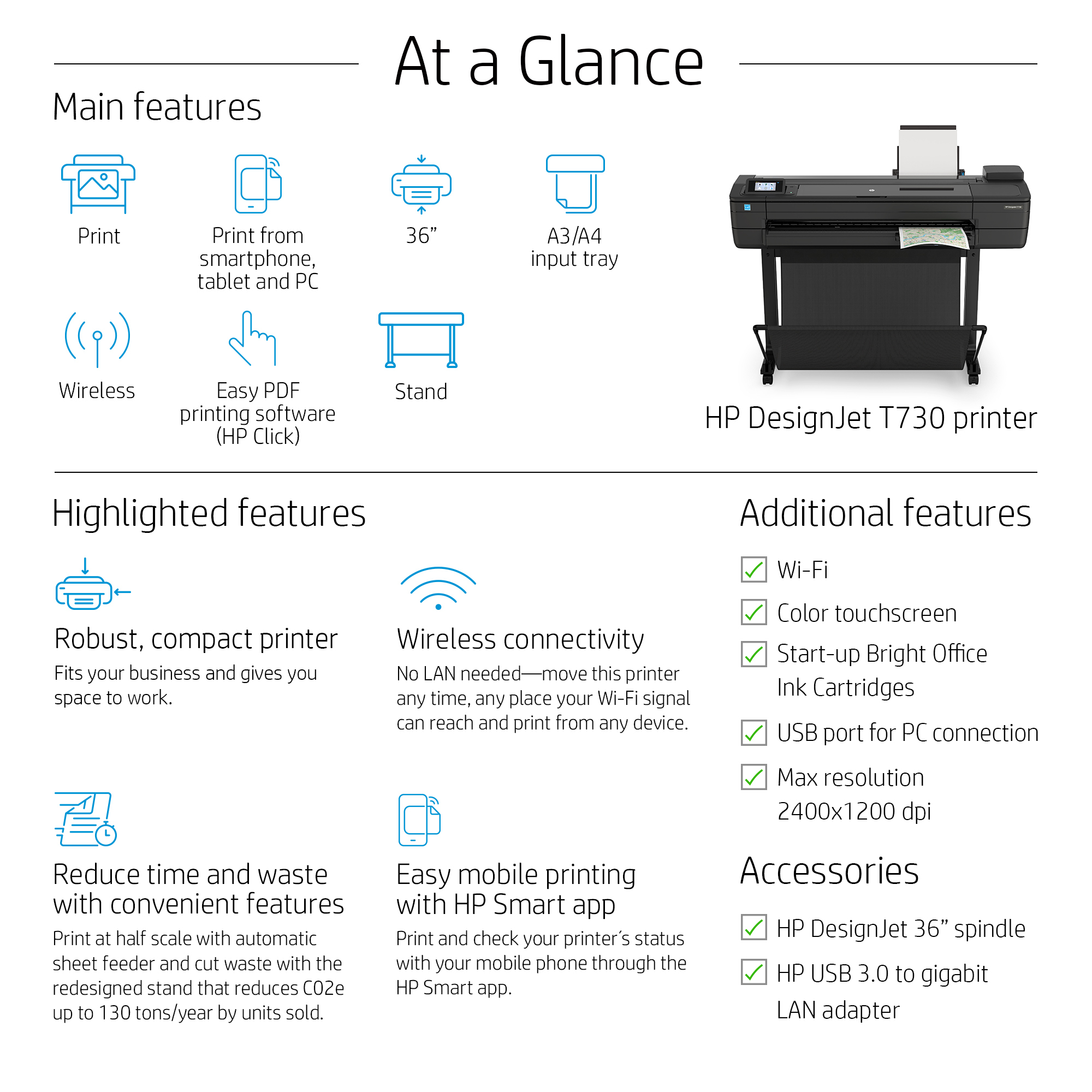 HP DesignJet T730 36-in Printer – image 3
