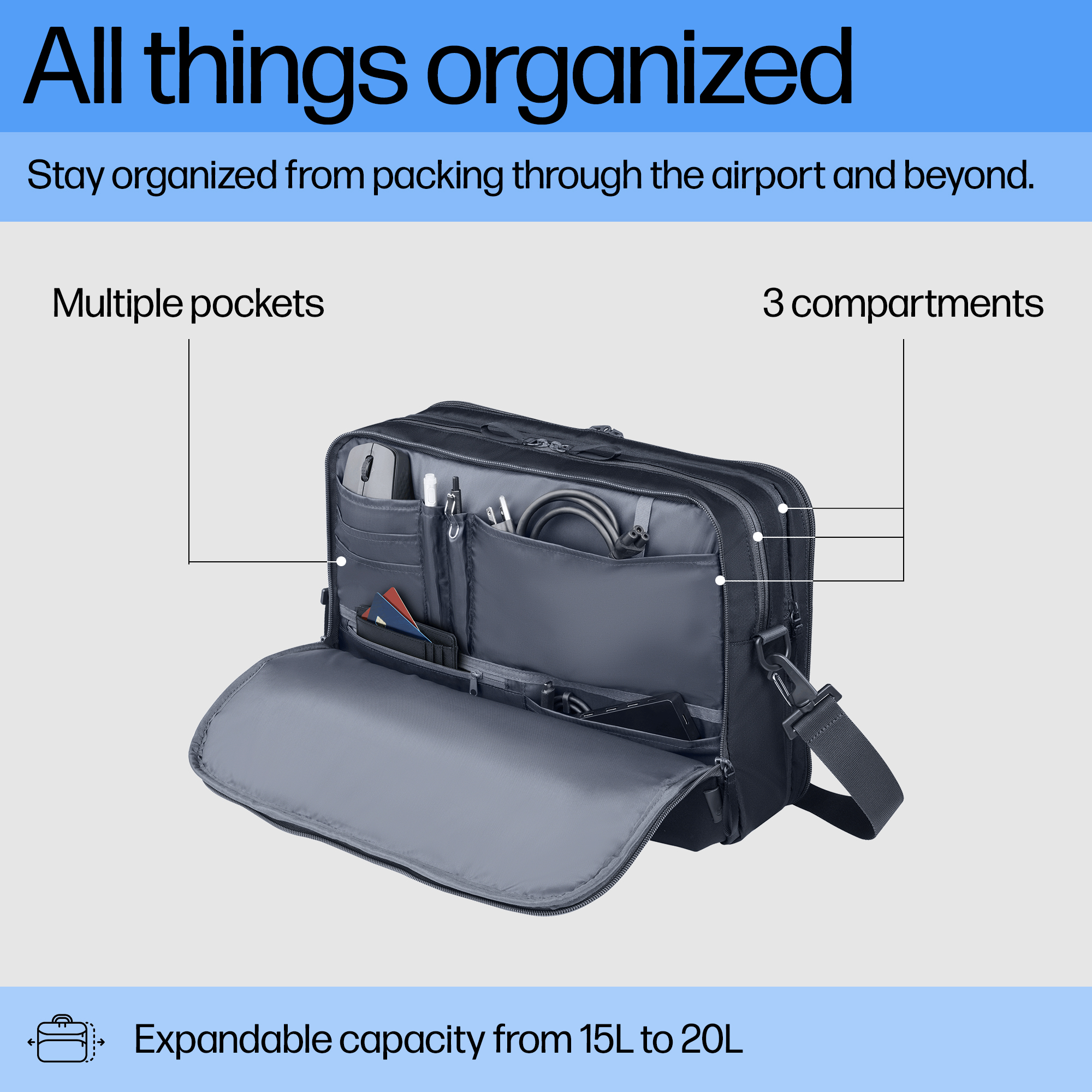 HP Travel Plus 15 Liter 14 Laptop Bag – image 3