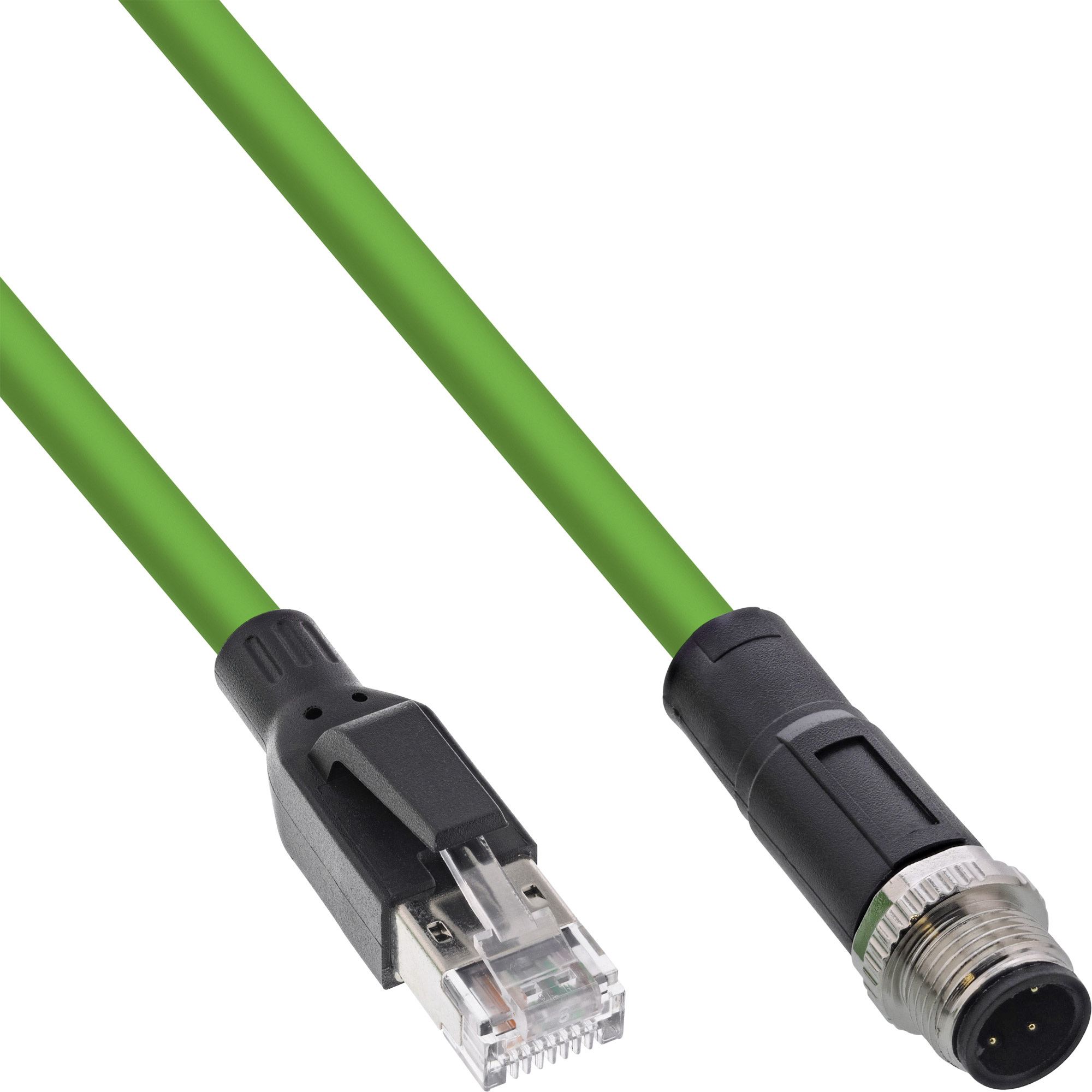 InLine Cavo di rete industriale M12 a 4 pin con codice D a RJ45 PUR 1m