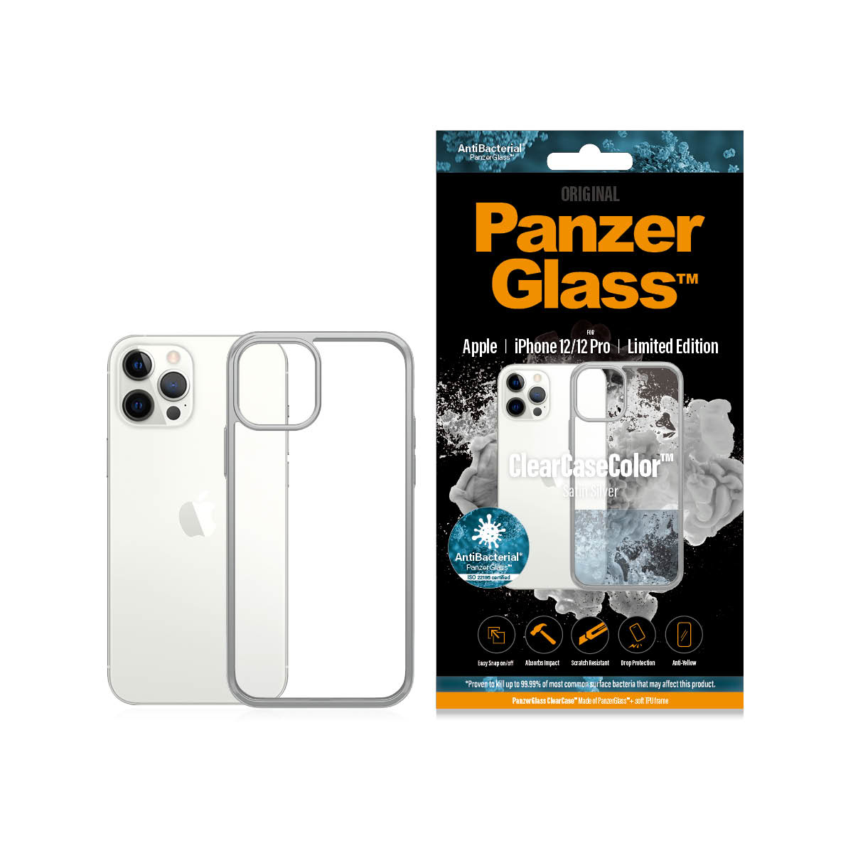 PanzerGlass ® ClearCaseColor™ iPhone 12 | 12 Pro - Satin Silver Limited Edition – image 3