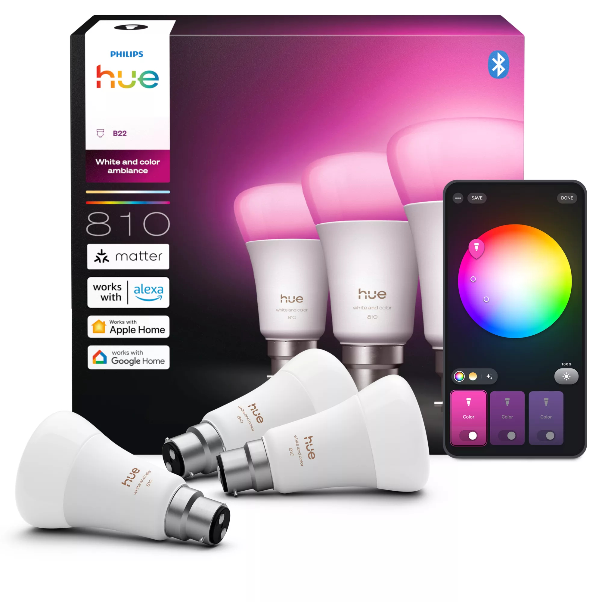 Philips by Signify Philips Hue White and colour ambience A60 – B22 smart bulb – 810 – image 3