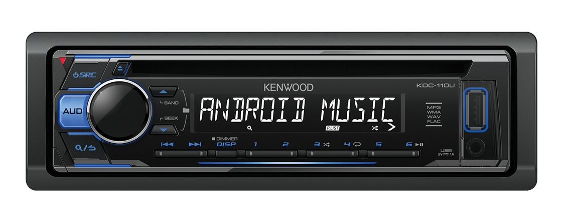 Kenwood KDC-110UB car media receiver Black, Blue