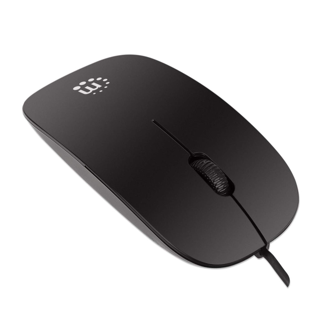 Manhattan Silhouette Sculpted USB Wired Mouse, Black, 1000dpi, USB-A, Optical, Lightweight, Flat, Three Button with Scroll Wheel, Three Year Warranty – image 4