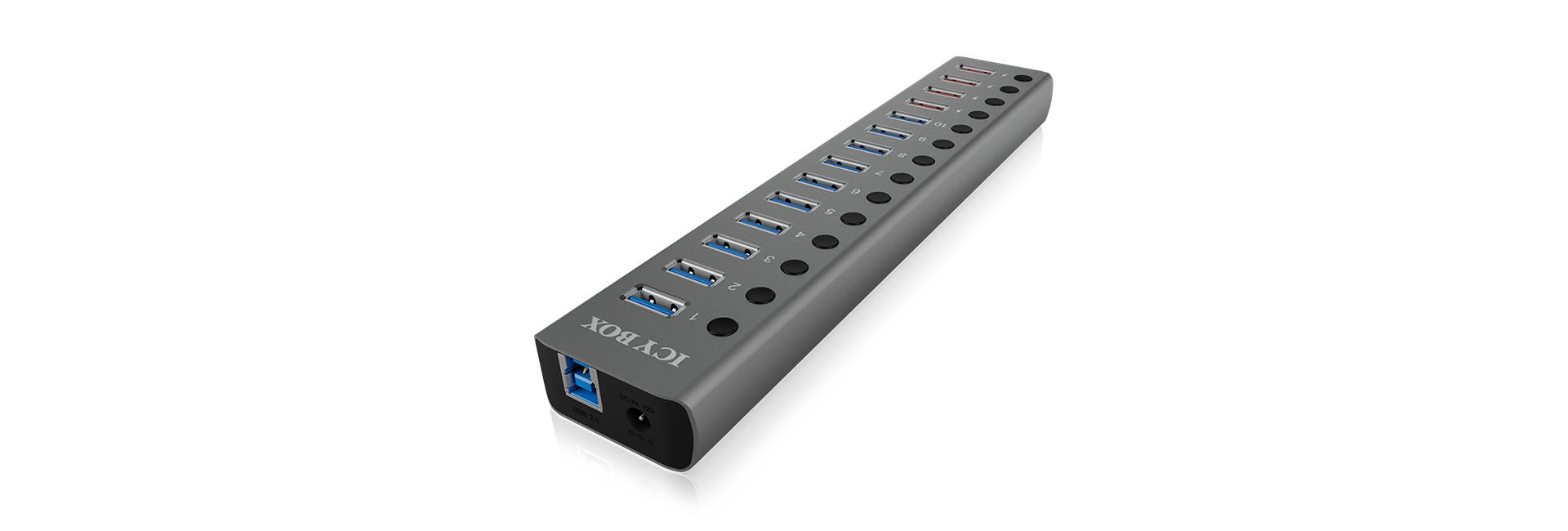 ICY BOX IB-HUB1715-U3 USB 3.2 Gen 1 (3.1 Gen 1) Type-B 5000 Mbit/s Anthracite, Black – image 2