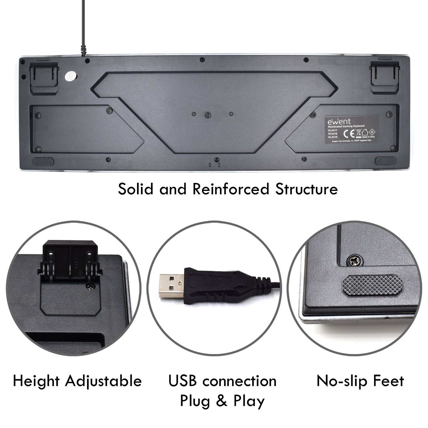 Ewent PL3317 keyboard Gaming USB QWERTY Italian Black – image 4
