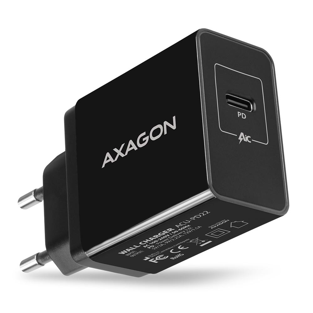 Axagon ACU-PD22 mobile device charger Smartphone Black AC Fast charging Indoor – image 1
