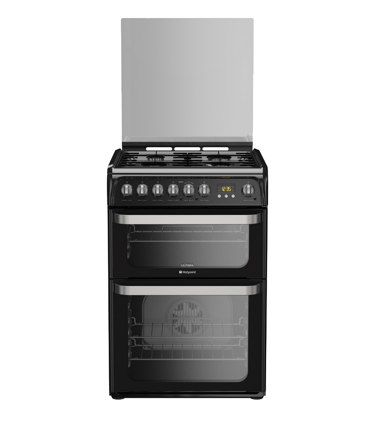 Hotpoint HUD61KS cooker Freestanding cooker Electric Gas Black