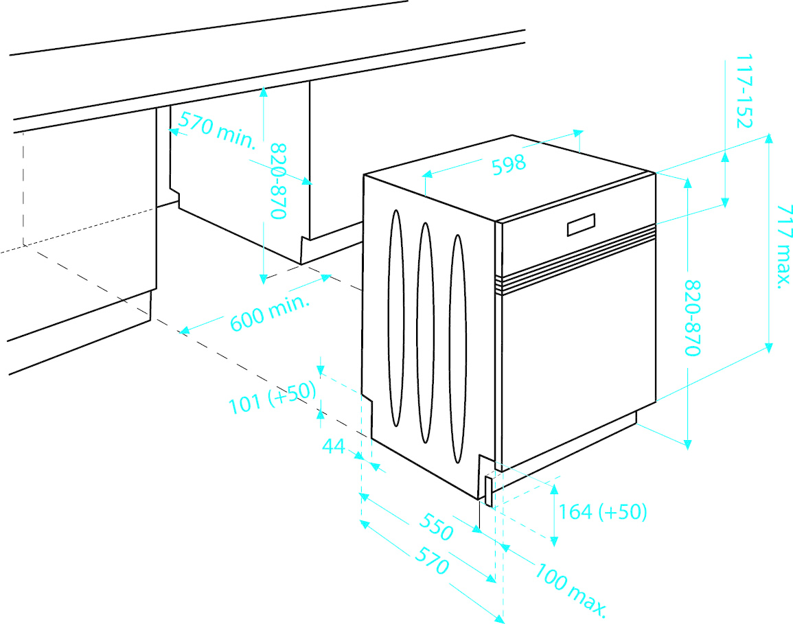 Beko DSN2420X dishwasher Semi built-in 12 place settings – image 2