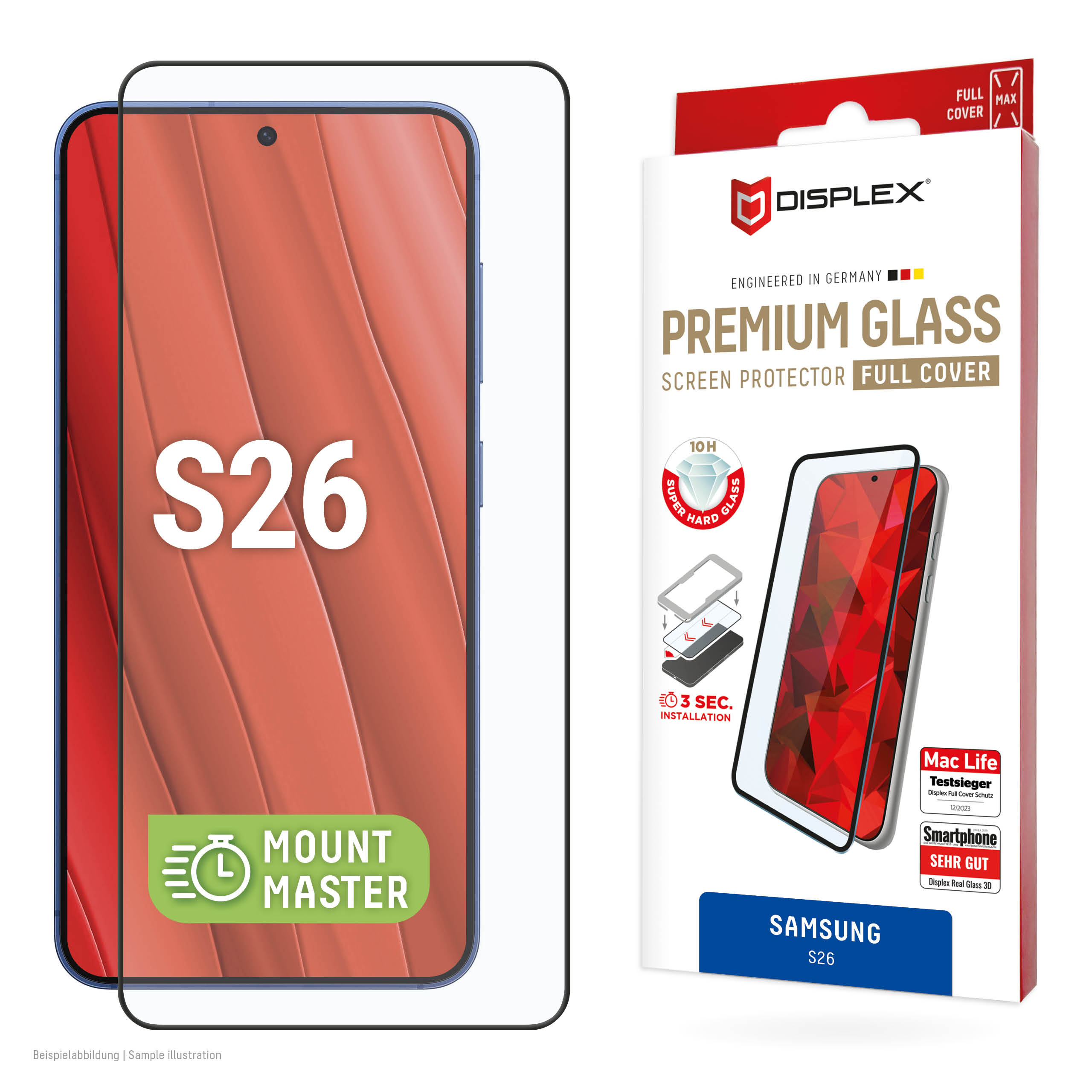 Displex Premium Screen Protector (Full Cover, 10H) for Samsung S26, Full Cover