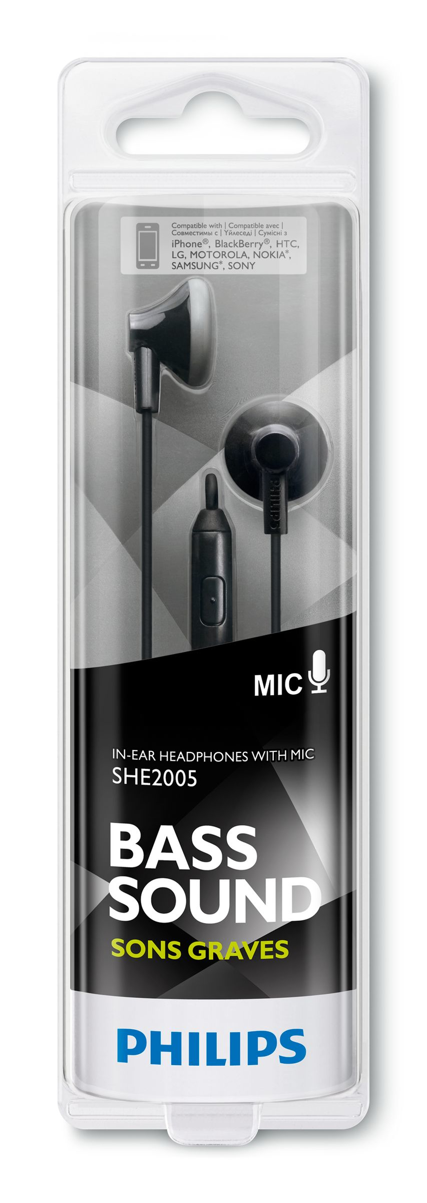 Philips SHE2005BK/28 headphones/headset Wired In-ear Black – image 2