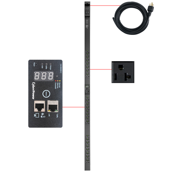 CyberPower PDU30SWVT24FNET power distribution unit (PDU) 24 AC outlet(s) 0U Black – image 2