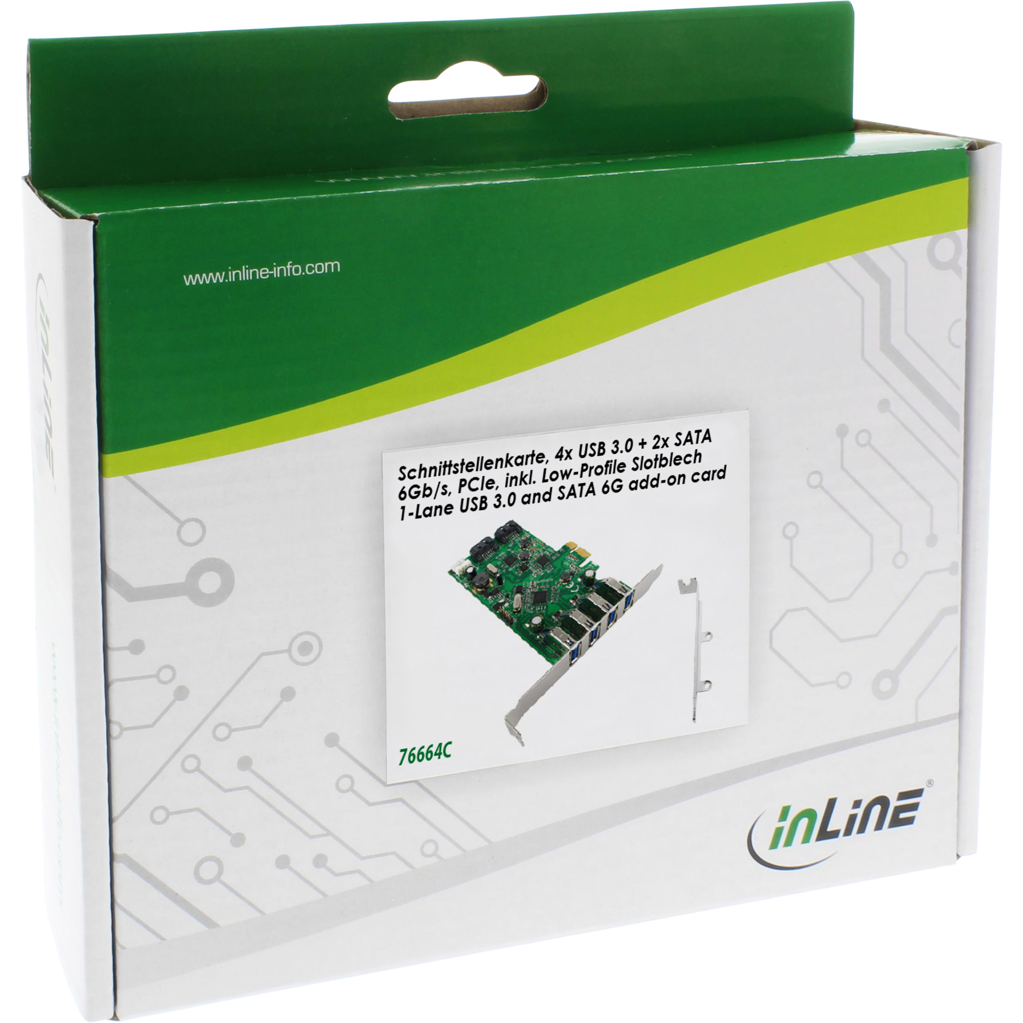InLine USB 3.0 + SATA Host Controller PCIe 4x USB 3.0 + 2x SATA – image 4