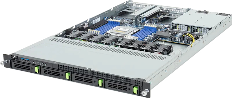 GIGABYTE R163-Z34-AAH1 AMD SoC Socket SP5 Rack (1U) Black, Steel
