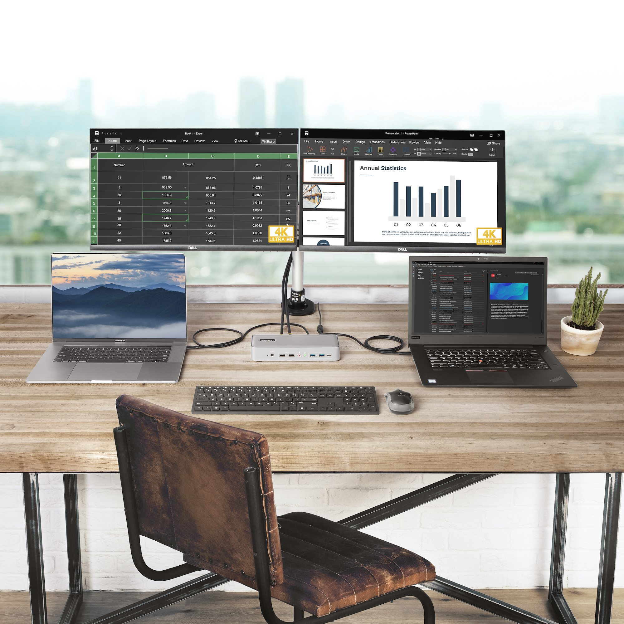StarTech.com Dual-Laptop USB-C KVM Docking Station, Dual Monitor 4K – image 8