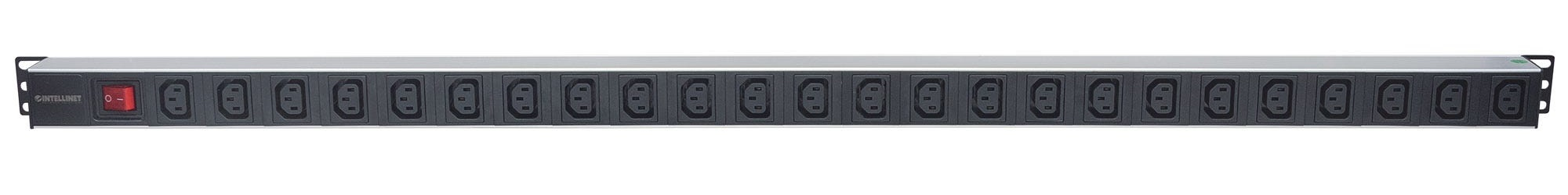 Intellinet 19" 1U Rackmount Anti-Shedding 8-Output C13 Power Distribution Unit (PDU) with Removable Power Cable and Rear C20 Input – image 3