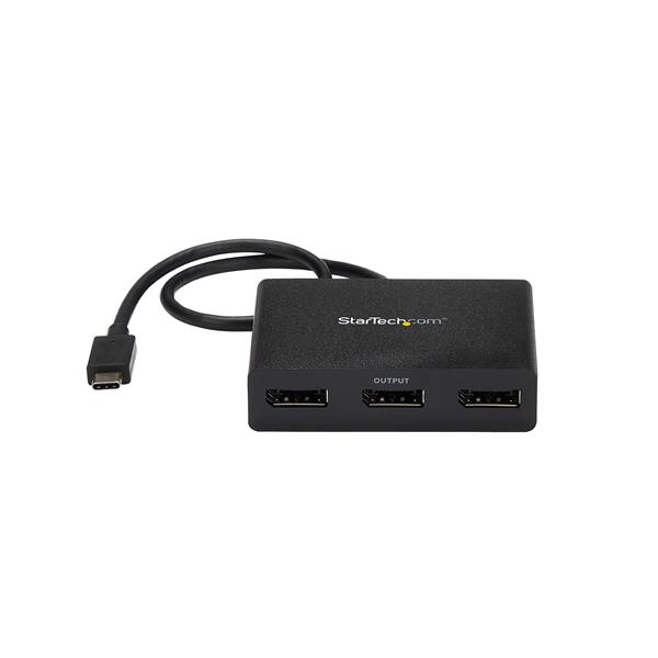 StarTech.com 3-Port USB-C Multi-Monitor Adapter, USB Type-C to 3x DisplayPort 1.2 MST Hub, Triple 1080p – image 2