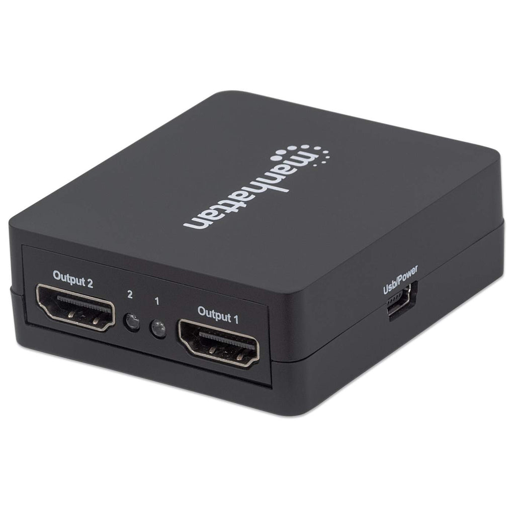 Manhattan HDMI Splitter 2-Port , 1080p, Black, Displays output from x1 HDMI source to x2 HD displays (same output to both displays), USB-A Powered (cable includ – image 5