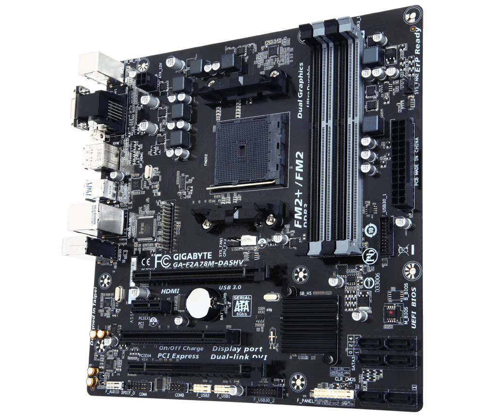 GIGABYTE GA-F2A78M-DASHV motherboard AMD A78 Socket FM2+ micro ATX – image 2