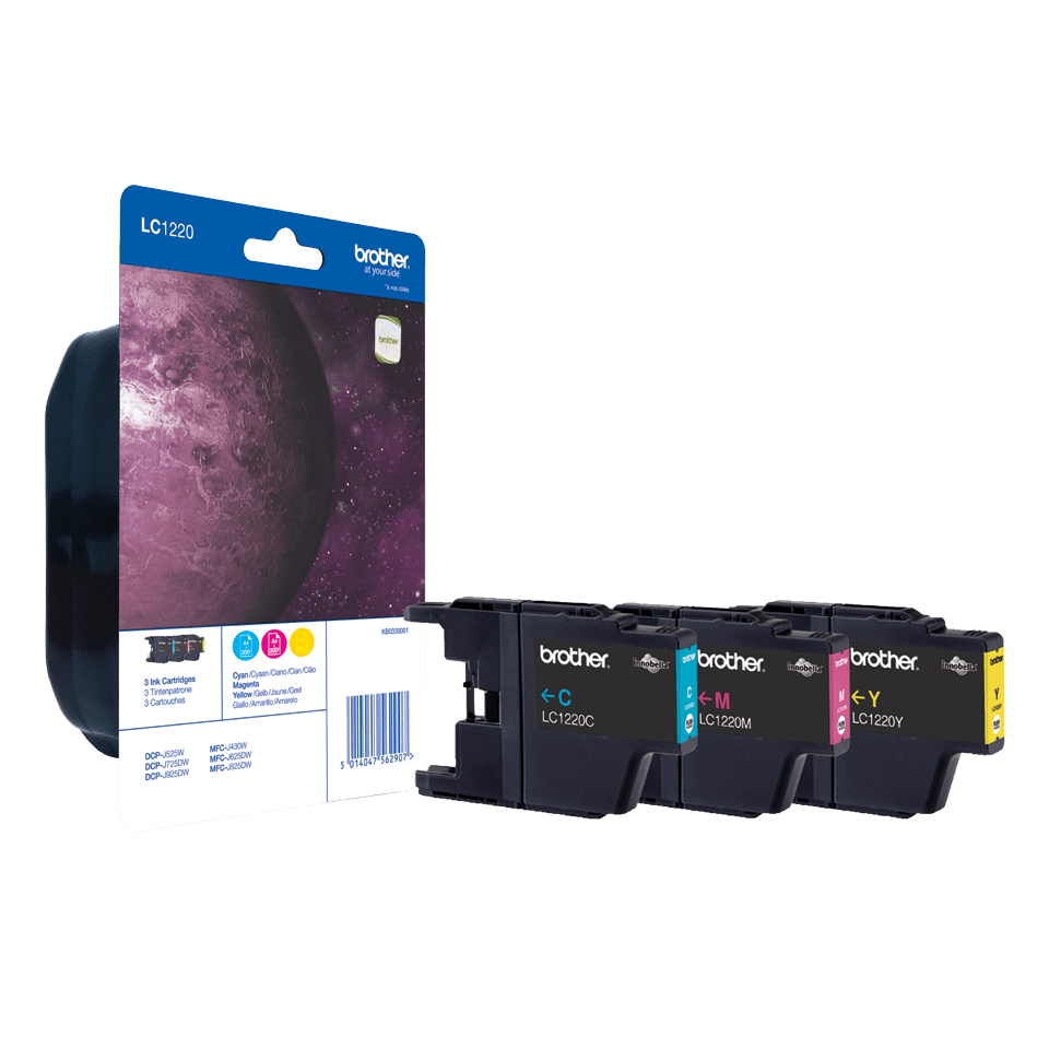 Brother LC1220RBWBP - Yellow, cyan, magenta - original - blister - ink cartridge - for Brother DCP-J525W, DCP-J725DW, DCP-J925DW, MyMio MFC-J825N