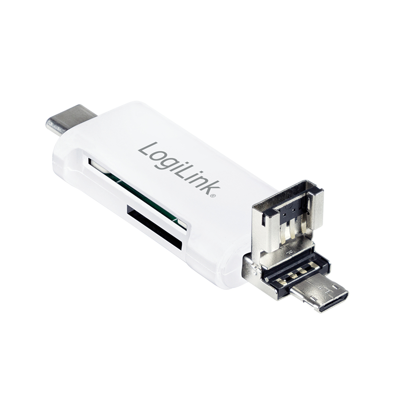 LogiLink CR0041 card reader USB-C/Micro-B/USB-A White – image 3