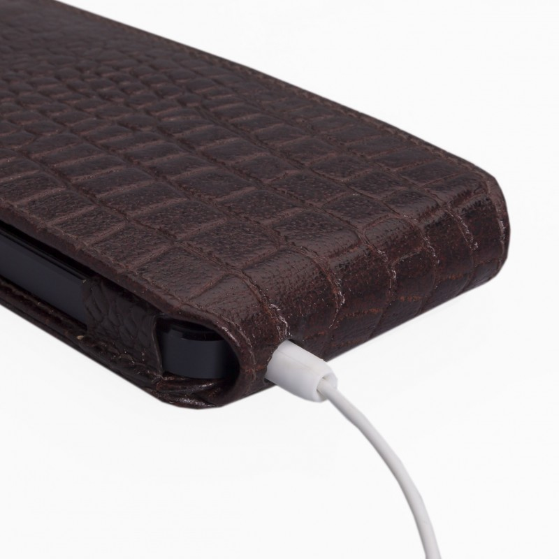dbramante1928 flip-down case for iPhone 5 - Crocodile brown – image 4