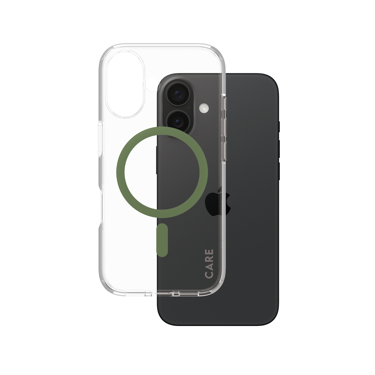PanzerGlass CARE™ by PanzerGlass® Urban Combat Case Transparent w. Green MagSafe iPhone 16